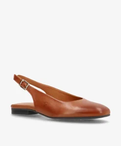 ELANOR - Mellembrun læder - Slingback