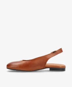 ELANOR - Mellembrun læder - Slingback