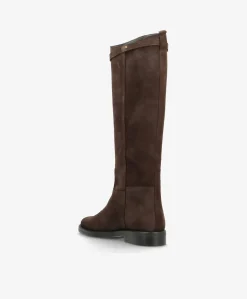 EQUESTRA LONG S - Mørkebrun ruskind - Lang støvle Dame