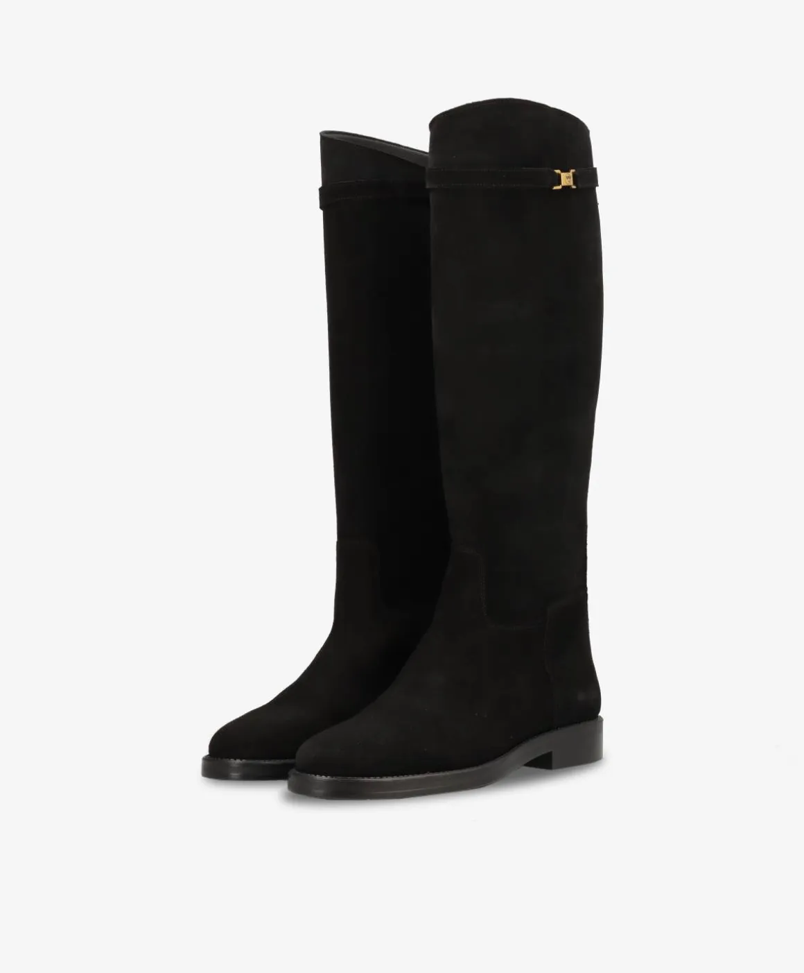 EQUESTRA LONG S - Sort ruskind - Lang støvle Dame