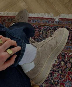 EXPLORE S - Dame Sneakers - Taupe_hvid ruskind