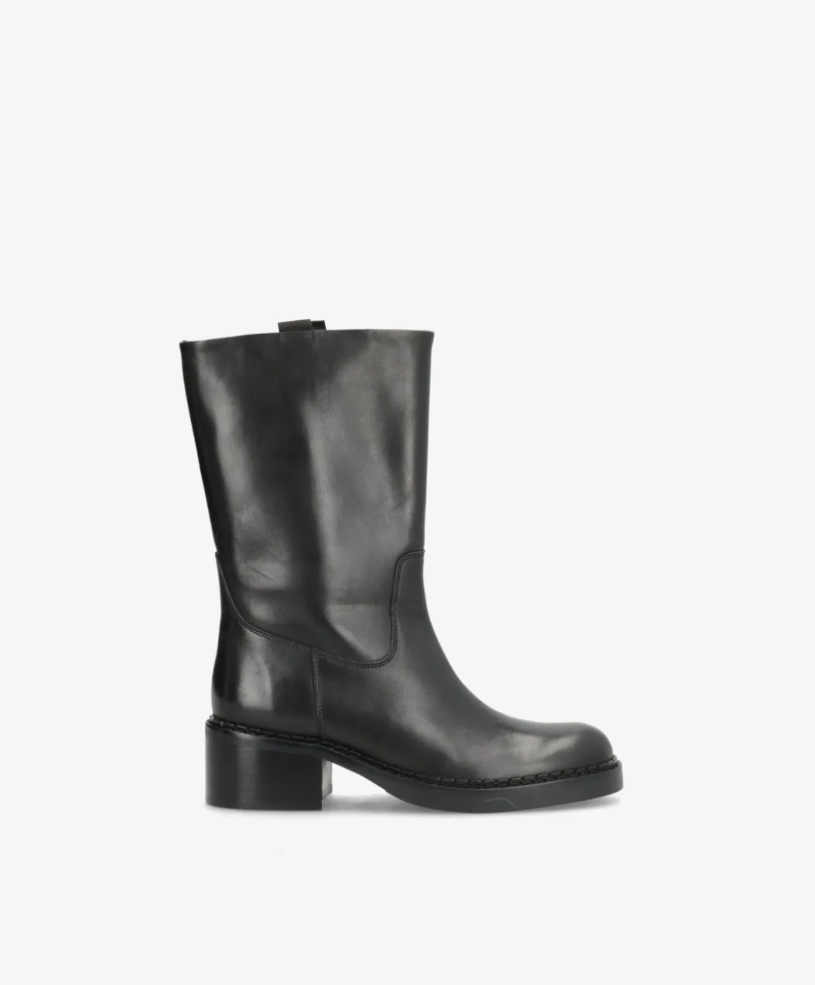 EXPOSED - Sort læder - Høj støvle Dame