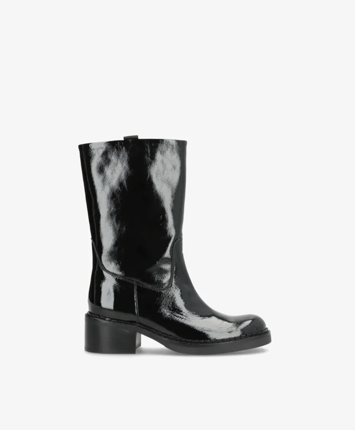 EXPOSED P - Sort lak læder - Høj støvle Dame