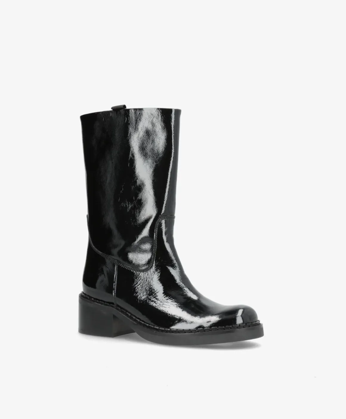 EXPOSED P - Sort lak læder - Høj støvle Dame