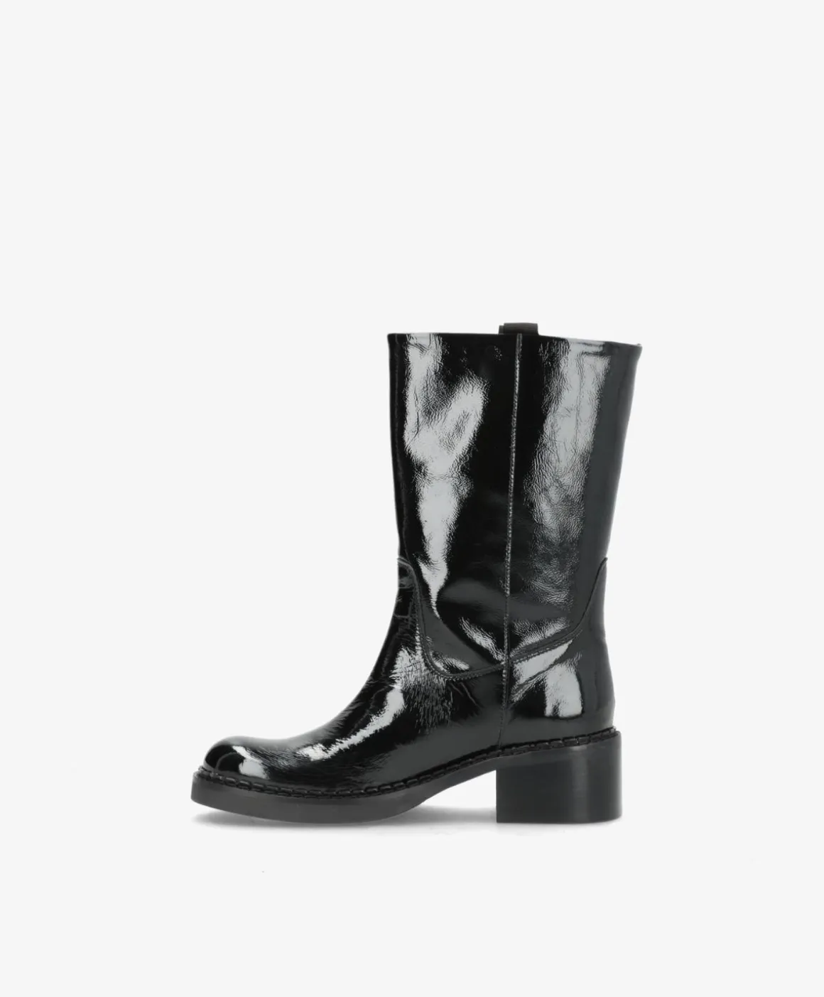 EXPOSED P - Sort lak læder - Høj støvle Dame