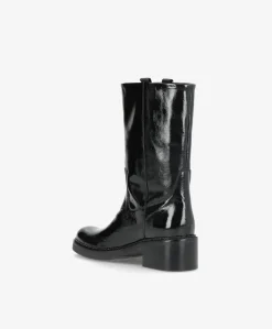 EXPOSED P - Sort lak læder - Høj støvle Dame