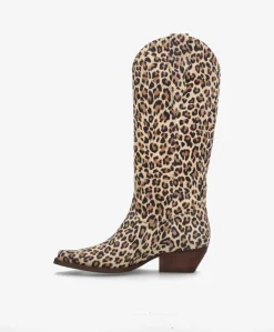 FRANKIE S - Dame Cowboy støvle lang - Leopard ruskind
