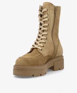 HADLEY S - Beige ruskind - Snørestøvle dame