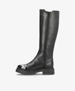 HASTA LA VISTA P Sort - Lang støvle - læder-lak