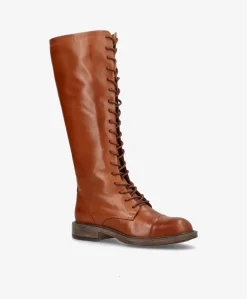 JACQUELINE - Mellembrun læder - Lange støvler Dame