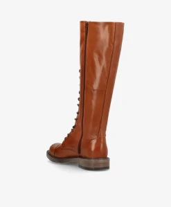 JACQUELINE - Mellembrun læder - Lange støvler Dame