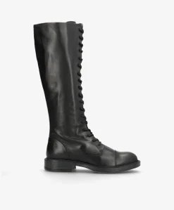 JACQUELINE - Sort læder - Lange støvler Dame