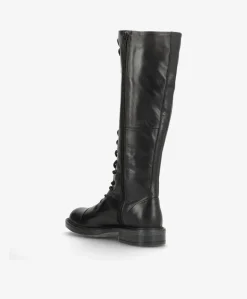 JACQUELINE - Sort læder - Lange støvler Dame