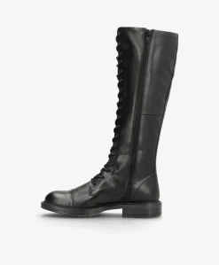 JACQUELINE - Sort læder - Lange støvler Dame