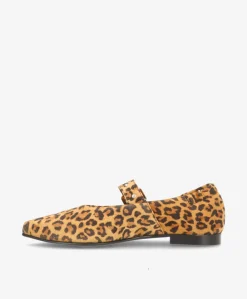 JULES S - Leopard ruskind - Ballerina med rem