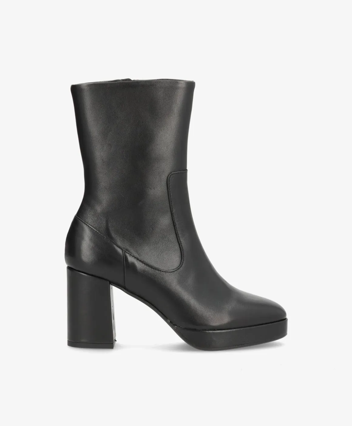 KINDLE - Sort læder - Dame støvle med høj hæl