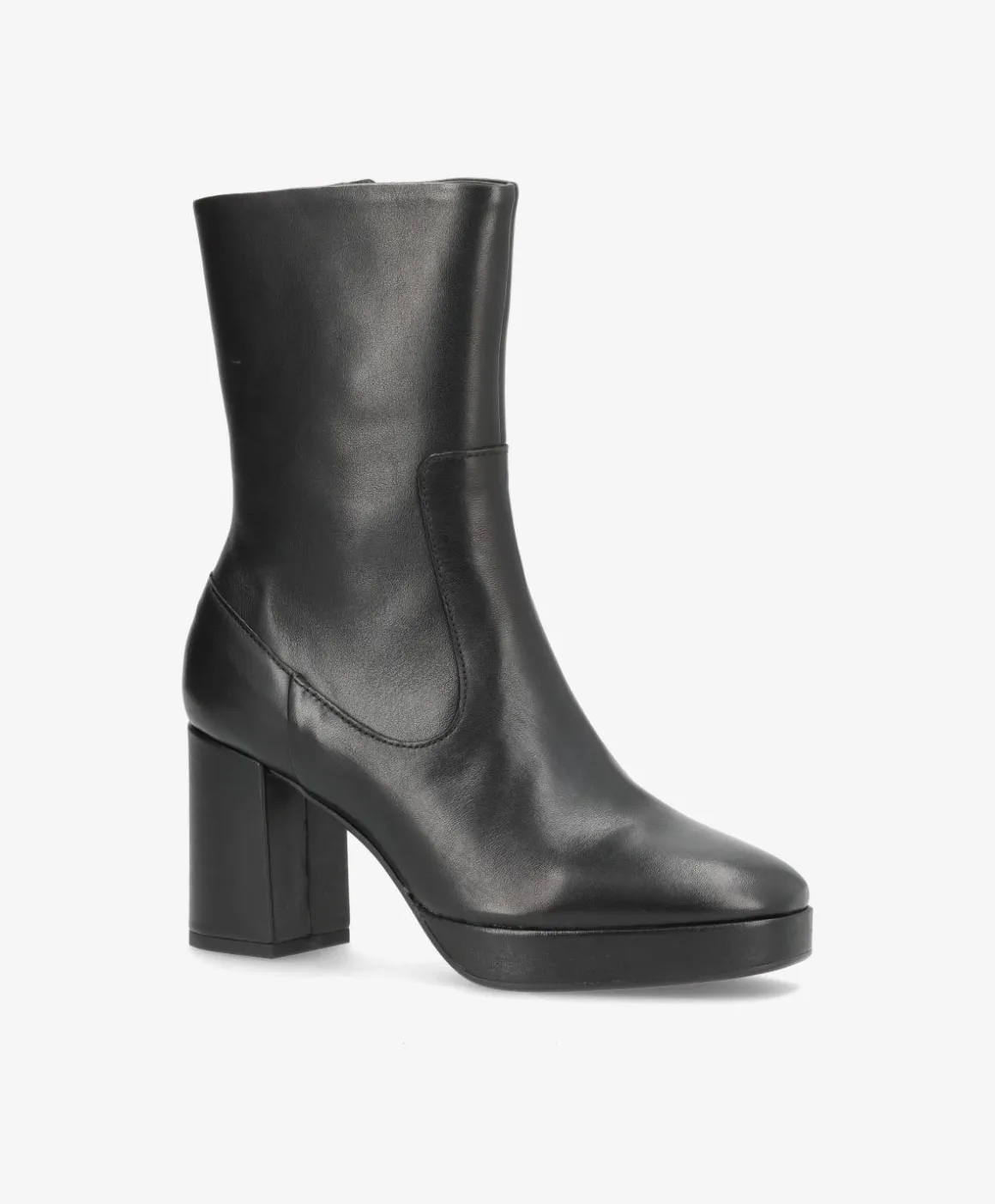 KINDLE - Sort læder - Dame støvle med høj hæl