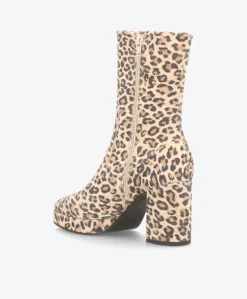 KINDLE S - Leopard ruskind - Dame støvle med høj hæl