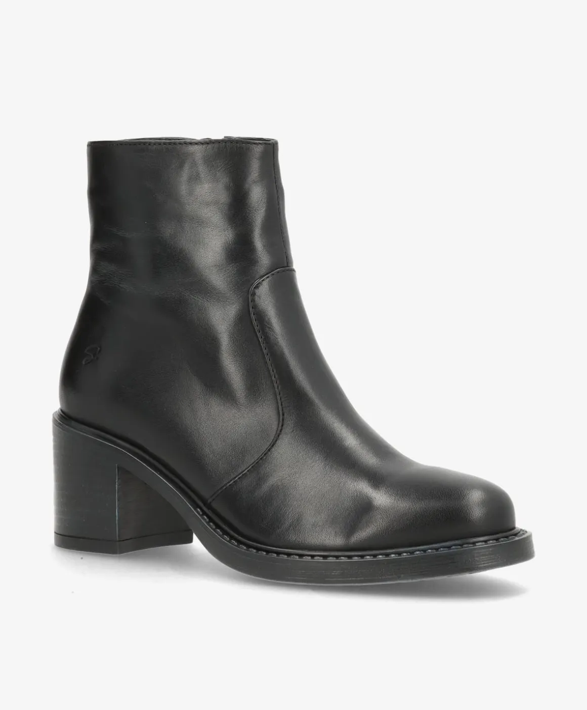 KIRAN Sort - Høj støvle med hæl - læder