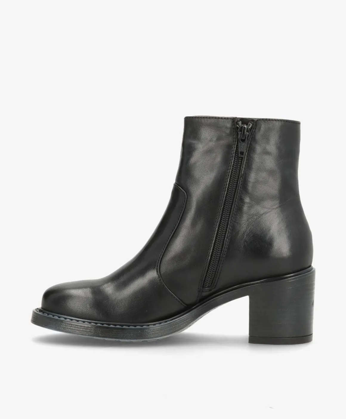 KIRAN Sort - Høj støvle med hæl - læder