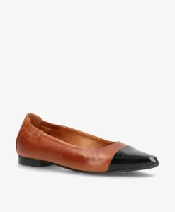LEILA LP - Brun læder-lak - Ballerina