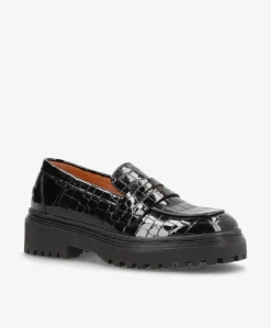 LEONNE C - Dame Loafer - Sort læder