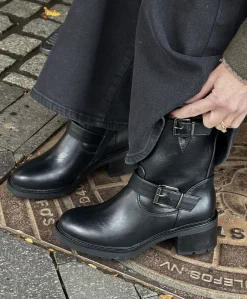 Lissy - 6302 - Dame Biker Støvle - Sort