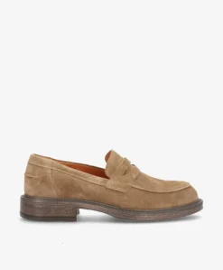 LORETTA S - Beige ruskind - Loafers Dame