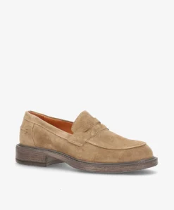 LORETTA S - Beige ruskind - Loafers Dame