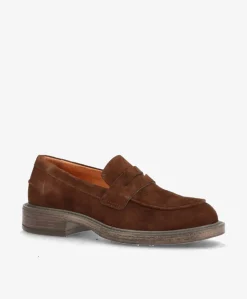 LORETTA S - Mørkebrun ruskind - Loafers Dame