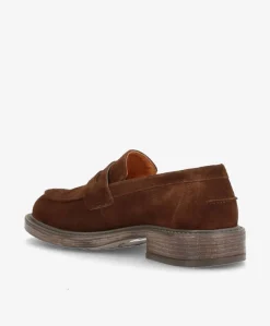 LORETTA S - Mørkebrun ruskind - Loafers Dame