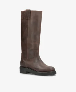 MADISON LONG - Brun læder - Lang støvle Dame