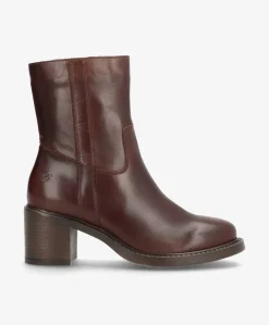 MARLEY Mørkebrun - Høj støvle med hæl - læder