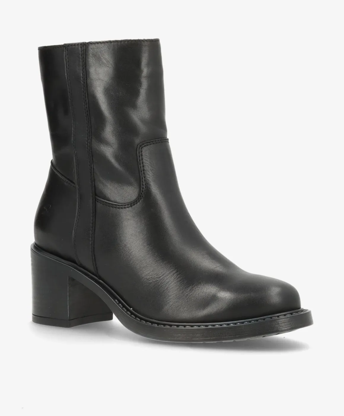 MARLEY Sort - Høj støvle med hæl - læder