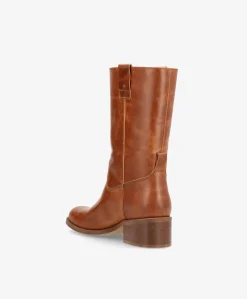 MARTINA - Mellemlang støvle dame - Cognac