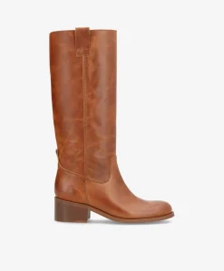 MARTINA LONG - Lang Støvle Dame - Cognac