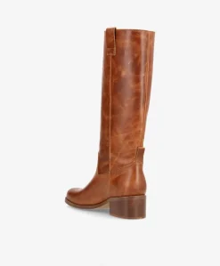 MARTINA LONG - Lang Støvle Dame - Cognac
