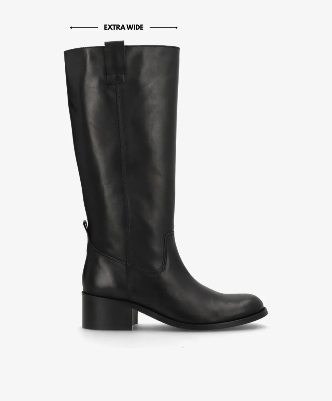 MARTINA LONG WIX - Sort læder - Lang støvle Dame