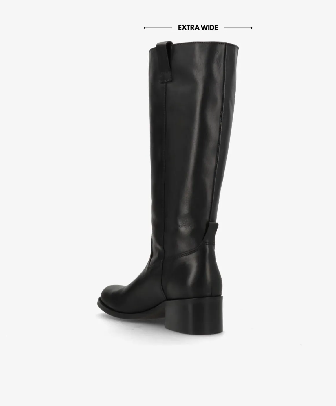 MARTINA LONG WIX - Sort læder - Lang støvle Dame