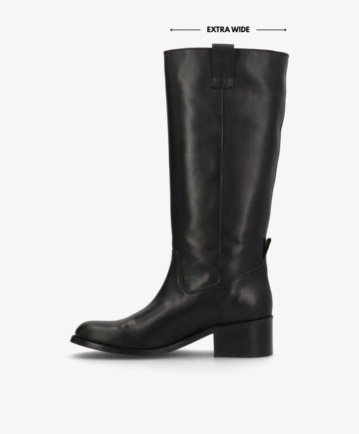 MARTINA LONG WIX - Sort læder - Lang støvle Dame