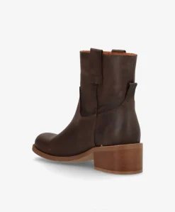 MARTINA LOW - Brun læder - Ankelstøvler Dame