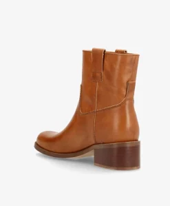 MARTINA LOW - Støvle Dame - Cognac