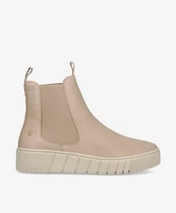 MOOVED - Cream læder - Chelsea støvler Dame