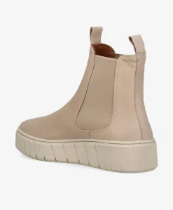 MOOVED - Cream læder - Chelsea støvler Dame