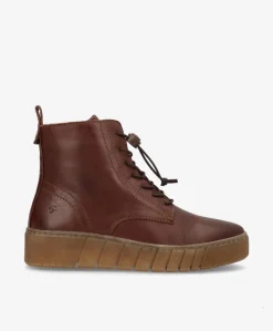 MOOVED LACE - Mørkebrun læder - Snørestøvler Dame