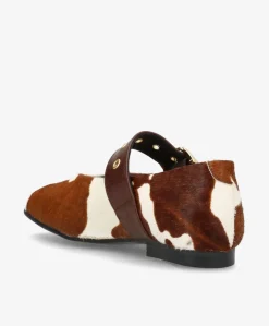 MORE Ha - Cow brun pony hair læder - Ballerina med rem Dame