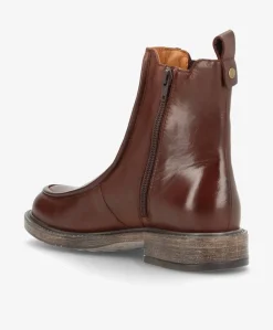 MORGAN - Mørkebrun læder - Ankelstøvle Dame