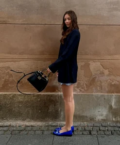 MUST - Ballerina - Cobolt blå lak læder