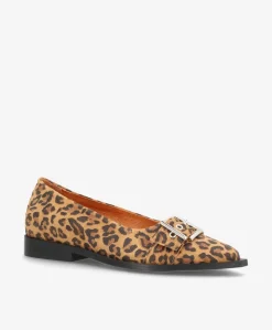 MUST S - Ballerina - Leopard mørkebrun ruskind
