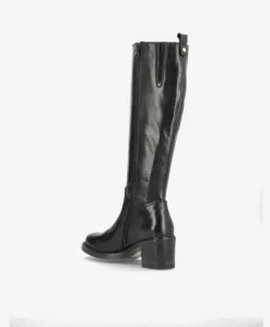 NEVADA Sort - Lang støvle - læder